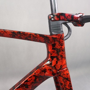 Red Water Ripple <b>Paint</b> Carbon Fiber Disc Road Bike <b>Frame</b> TT-X38 Stem+handlebar Tire 700X32C - Product Image 3