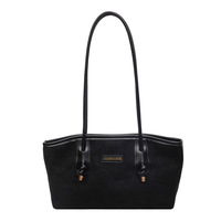 Bolso Tote de Ante Vintage para Mujer, Otoño Invierno, Nuevo, Moderno, de Un Solo Hombro, con Cierre de Cremallera, Poliéster, de Alta Gama