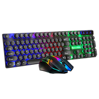 Fournisseur d'usine, promotion de clavier LED, mini souris et clavier filaire rechargeable, studio, jeu, bureau, jeu