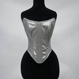 Corsetti e Bustier da Donna Y2K Argento Metallizzato, Cintura Modellante a Corona, Corsetto Sottoseno, Top Corsetto Modellante per la Silhouette - Product Image 5