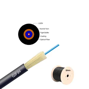 Outdoor Indoor 3.0mm Round Drop Cable 9/125 G657A2 G657B3 TPU Outer Sheath 1 2 Core GJFJH Fiber Optic Drop Cable