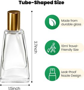 High-end Unique Design Recyclable Empty Fancy Tube Shape <b>Mini</b> Clear Glass Spray Perfume <b>Bottle</b> 10ML - Product Image 2