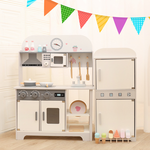 Simulación de madera, sonido danés y luz, juego de juguetes para refrigerador, los niños juegan un juego de rol familiar, juguetes de montaje - Product Image 2