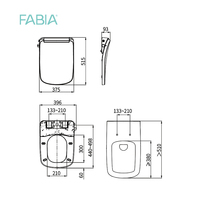FABIA CE Certifié Vente en Gros Cuvette de toilette automatique en céramique avec bidet électrique, siège chauffant instantané électronique et couvercle intelligent carré