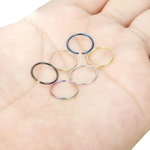 Nouveau acier inoxydable 6 couleurs et 8 tailles nez <span class=keywords><strong>piercing</strong></span> anneaux lèvre anneaux boucles d'oreilles circulaire nez corps <span class=keywords><strong>piercing</strong></span> accessoires - Product Image 6