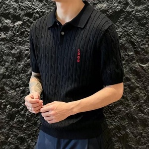 Camisa de punto trenzado vintage de marca OEM para hombre, estilo OEM, color liso, con cuello, venta al por mayor de fábrica, LOGO personalizado a granel - Product Image 5