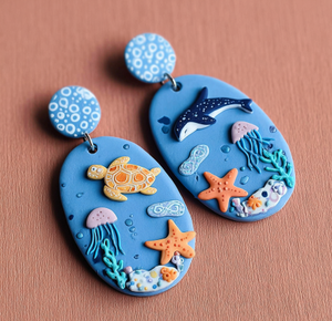 Ngày Valentine Thân Thiện Với Môi Nhựa Đồ Trang Sức Tình Yêu Đại Dương Rùa Cá Heo Bông Tai Cho Quà Tặng Doanh Nghiệp Quà Lưu Niệm/Thủ Công Mỹ Nghệ Toàn Cầu Số Lượng Lớn - Product Image 3