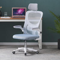 Chaise de bureau ergonomique moderne en maille, réglable en hauteur, pivotante, avec support lombaire et base en plastique, idéale pour le bureau à domicile – Vente directe usine à prix abordable