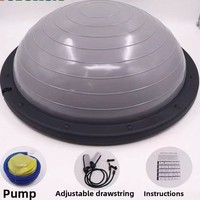 Egooal Ballon d'équilibre ABS, demi-ballon de yoga, 5,5 kg, avec bandes de résistance, ballon d'exercice épaissi anti-explosion pour le renforcement du tronc