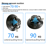 Ventouse en alliage d'aluminium de 6 pouces pour voiture, vélo, verre, marbre, support de téléphone/appareil photo - Capacité de charge de 70-90 kg - Marque Altowell