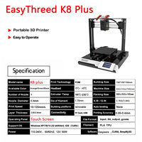 Imprimante 3D FDM portable AA3DETK8PLUS, volume d'impression 150x150x150mm, écran tactile, PLA TPU, Windows OS, USB, éducation, cadeau pour enfants, facile à utiliser