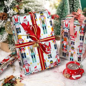 Papel de Regalo Navideño con Diseño de Cascanueces y Bastones de Caramelo, Reversible, 17 Pulgadas x 32.8 Pies, para Envolver Regalos y Manualidades - Product Image 4