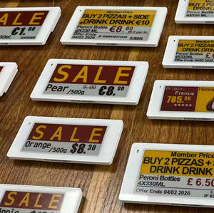 ป้ายราคาอิเล็กทรอนิกส์ E-Ink Display Epaper ESL สำหรับร้านขายกระเป๋าแบรนด์เนมหรู พร้อมระบบ EAS ขายตรงจากโรงงาน - Product Image 1