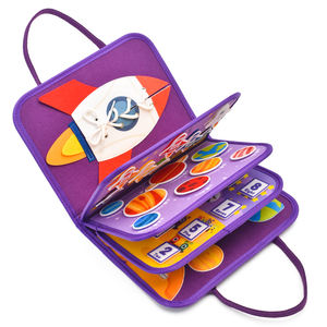 Jouets Montessori d'apprentissage sensoriel pour tout-petits, planche d'activités écologique en feutre en français - Product Image 4