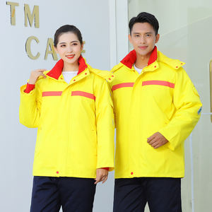 ชุดป้องกันแบบหนาสำหรับทำงานในฤดูหนาวแถบสะท้อนแสงทนทานต่อการสึกหรอเสื้อผ้าป้องกันแก๊สไฟฟ้าสถิต - Product Image 4