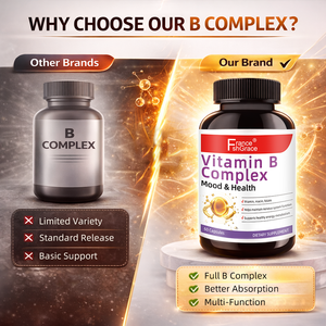 Suplemento de Complejo Vitamínico B de Fábrica GMP, Vitaminas B6 B12, Vitamina C, Energía y Apoyo Inmunológico, 60 Cápsulas de Complejo Vitamínico B - Product Image 3