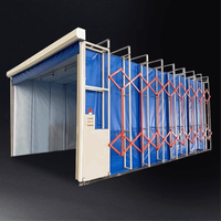 Cabine de peinture mobile télescopique flexible rétractable pour gagner de la place dans l'atelier pour le revêtement de pièces irrégulières