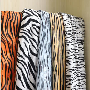 Paper Print and Screen Print, with S Wave Various Tiger/<strong>giraffe</strong>/leopard/zebra/cow Design Animal Print Velboa Minky <strong>Fabric</strong>/ - Product Image 2