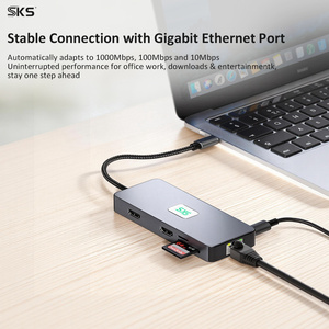 Base de Conexión Hub Tipo-C 10 en 1, Carga Rápida de 100W, <span class=keywords><strong>Ethernet</strong></span> RJ45, 4K para Puertos <span class=keywords><strong>USB</strong></span> 3.0, Aleación de Aluminio, Escáner de Código de Barras - Product Image 5