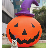 Décoration de rue gonflable pour Halloween : Chapeau de sorcière gonflable géant, chapeau de magicien gonflable, œil et tentacule de pieuvre