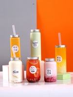Offre Spéciale bouteille ronde de jus de boisson de 250ml bouteille en plastique scellée de thé au lait avec étiquette