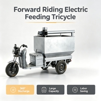 360 °   Triciclo Eléctrico Giratorio para Alimentación con Transportador de Tornillo para Granjas de Cerdos y Aves, Distribuidor de Alimento en Polvo