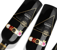 Etiquette en papier blanc UV personnalisée pour emballage de boisson estampage à chaud gaufré avec adhésif spécial étiquette autocollante en relief pour vin