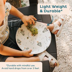 Ensemble d'assiettes en fibre <span class=keywords><strong>de</strong></span> bambou écologiques réutilisables, vaisselle incassable pour enfants et adultes, maison, camping, pique-nique, passe au lave-vaisselle - Product Image 5