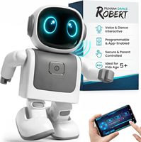 SmartyBot Robot Intelligent Interactif pour Enfants, Télécommande Programmable, Mouvements Personnalisables, Yeux LED Personnalisables, Dispositif de Bureau IA, Chine