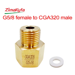 Adaptateur de réservoir en laiton doré Zimakyfa CO2 G5/8 CGA320, convertisseur de type broyeur, connecteur de cylindre, régulateur, garantie 1 an - Product Image 3