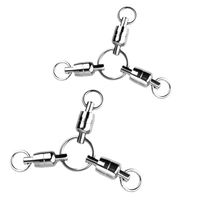 En gros, Émerillon de pêche 3 voies en acier inoxydable à roulement à billes, Accessoires de pêche en eau salée, Connecteur pour ligne de traîne et leurres