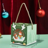 Petite boîte cadeau de Noël 3D, boîte à biscuits en forme de maison en pain d'épices pop-up pour mini-gourmandises et rangement de bonbons festifs
