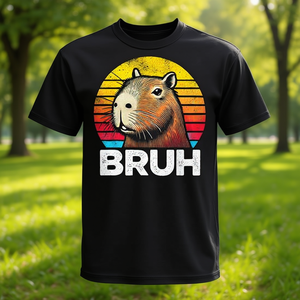 Camiseta de Manga Corta con Estampado de Capibara para Amantes de los Animales, Unisex para Adultos, Cuello Redondo, Impresión en Serigrafía - Product Image 3