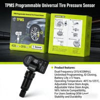 Capteur TPMS programmable universel double fréquence 315 MHz 433 MHz intégré au système de surveillance de la pression des pneus pour véhicules