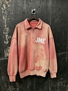 เสื้อสเวตเชิ้ต JME คอปกแบบพับได้ แขนยาว ผ้าเฟรนช์เทอร์รี่ ลายมัดย้อมสีชมพู สำหรับผู้ชาย ใส่ได้ในฤดูใบไม้ร่วง - Product Image 1