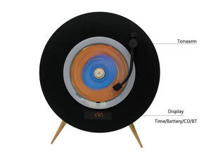 Lecteur <span class=keywords><strong>CD</strong></span> portable Redwingy en forme de soucoupe volante, qualité sonore <span class=keywords><strong>HiFi</strong></span>, <span class=keywords><strong>Bluetooth</strong></span> bidirectionnel 5.3, 4000 mAh rechargeable, album musical nostalgique - Product Image 6