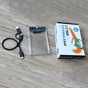 ShuoLe Transparent <b>External</b> <b>Hard</b> <b>Drive</b> Enclosure USB3.0 Type C 3.1 Dual Interface For HDD <b>SSD</b> - Product Image 4