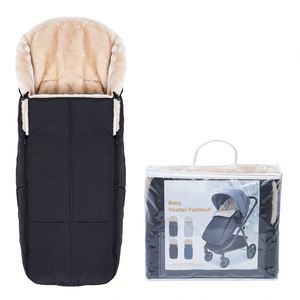 Sac de couchage pour bébé en fausse laine, boucles réglables, sac de couchage pour poussette d'hiver, couverture zippée - Product Image 3