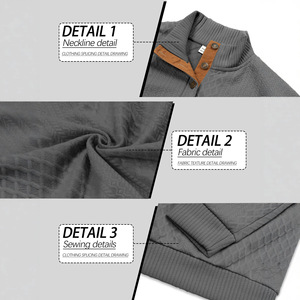 Pull décontracté respirant à manches longues pour homme, col boutonné, jacquard, transfrontalier - Product Image 1