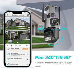 Icsee 8MP ống kính kép Wifi Máy ảnh màn hình nhà ngoài trời HD điện thoại từ xa PTZ máy ảnh tầm nhìn ban đêm súng và bóng máy ảnh cho nhà 4k - Product Image 5