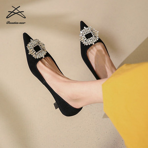 New Spring Autumn Female <strong>Low</strong> <strong>Heels</strong> Women Business Official Shallow Slip on <strong>Stilettos</strong> Outside Office Ladies Dress Pumps Shoes - Product Image 3