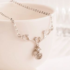 LT-680 Qixi Festival Douyin's Same Style 'I'm You All Way' Collier en argent pur pour femmes 100 langues Fine Pendentif Colliers - Product Image 4