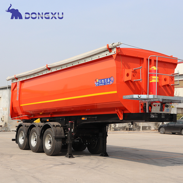 Heavy Duty Rear Hydraulic Semi Tipping Tipper Trailers Canada 3 Axle Bed Dumper 120 Tons End Tip Dump Semi Trailer for Sale