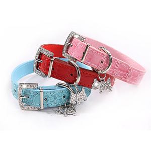 <span class=keywords><strong>Collar</strong></span> de gato y perro de cuero PU de patrón sólido con accesorio colgante, Correa y <span class=keywords><strong>Collar</strong></span> para mascotas - Product Image 6