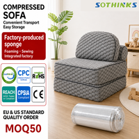 Komprimiertes Knochenloses Futon-Sofa Wohnzimmer Ergonomisches Design Langanhaltender Komfort Konvertierbares Futon-Schlafsofa für Zuhause Schlafzimmer