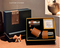 Coffret cadeau pour les amateurs de café de luxe, 5 pièces, kit de brassage en cuir haut de gamme, cadeau d'affaires haut de gamme pour les cadres et les employés