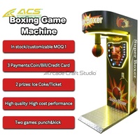 Machine de boxe à monnayeur ACS, jeu d'arcade de frappe, cabinet métallique, prise en charge vocale anglaise
