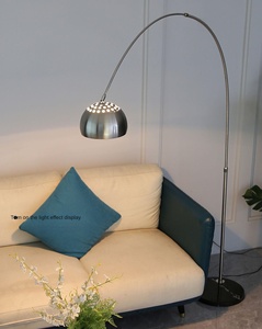 โคมไฟลาวาตั้งพื้นทำจากหินอ่อนฐานโลหะแบบโค้ง LED โคมไฟตั้งพื้นทันสมัย - Product Image 2