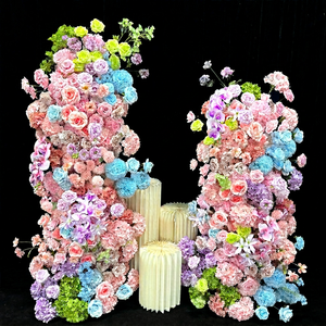 Promise Eco-friendly Metal Frame Silk Artificial Flower Arch Customized Color for <b>Wedding</b> Valentine's Day Christmas Decoration - Product Image 1