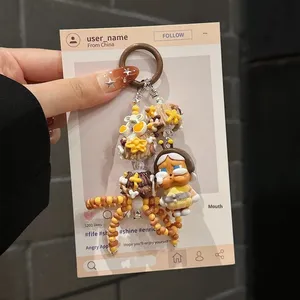 Cadena para teléfono móvil con cuentas <span class=keywords><strong>de</strong></span> dibujos animados pintadas a mano, llavero <span class=keywords><strong>de</strong></span> plástico, accesorios colgantes para bolso, popular sin llorar al bebé, adorno para bolso - Product Image 4